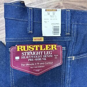 2 New Rustler By Wrangler Heavy Weight Denim Mens 38x30 Straight Leg 100% Cotton